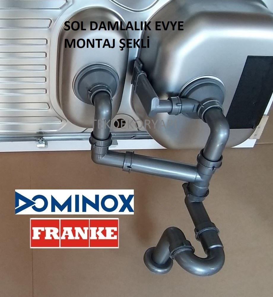 Domi̇nox  Evye Si̇fon Takimi 1,5 Göz Kare Taşmali