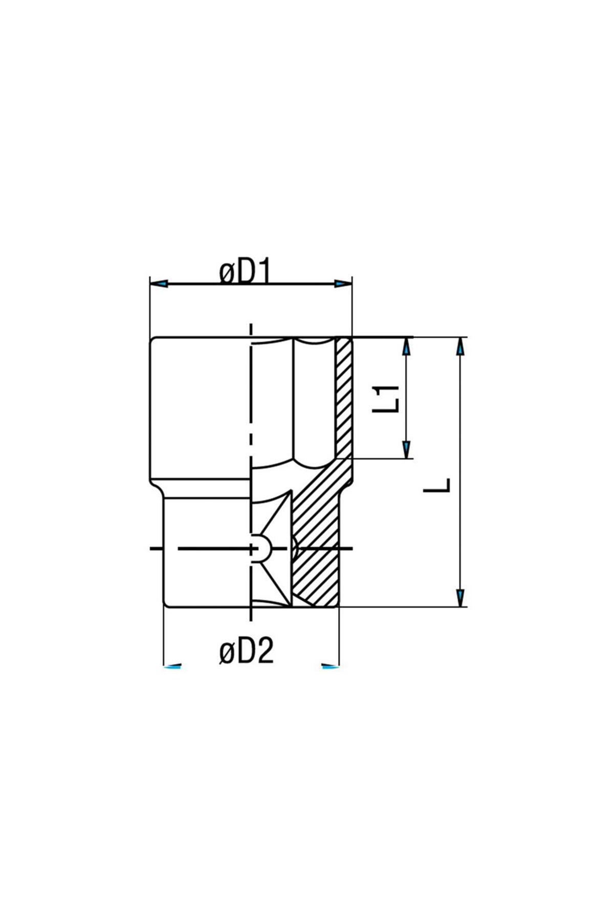 1110060023 3/8'' Altı Köşe Lokma Anahtar 23 mm