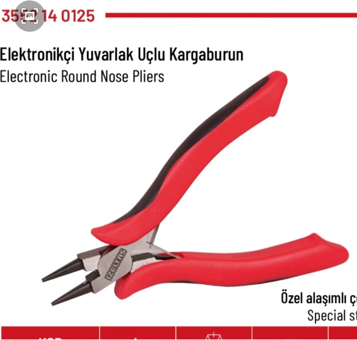 Elektronikçi Yuvarlak Uçlu Kargaburun 125MM