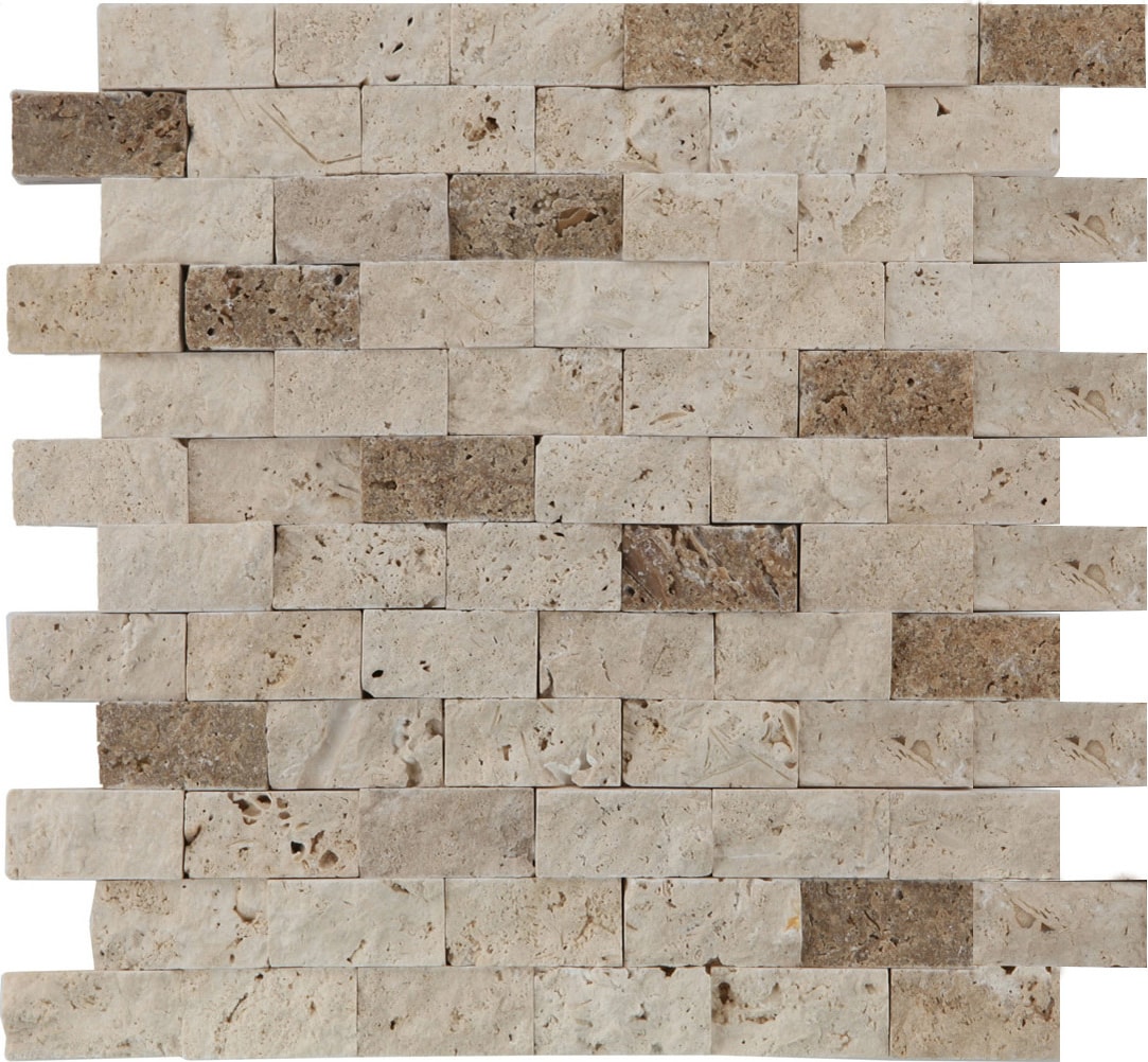2,5X5Cm Klasik & Noce Doğal Taş Traverten Patlatma Mozaik