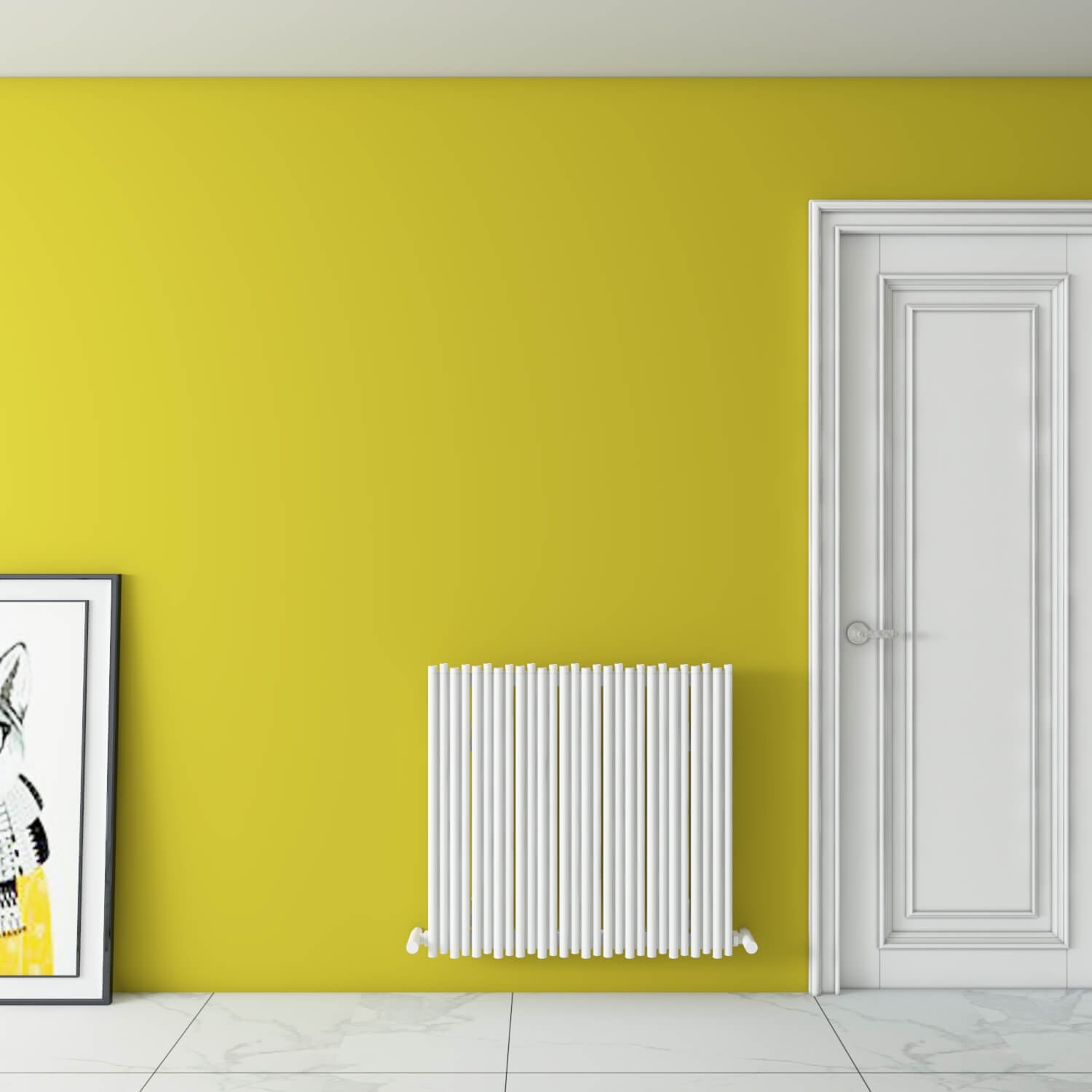 Pipette Yatay Alüminyum Radyatör Modern Tasarım Beyaz 60X66 cm
