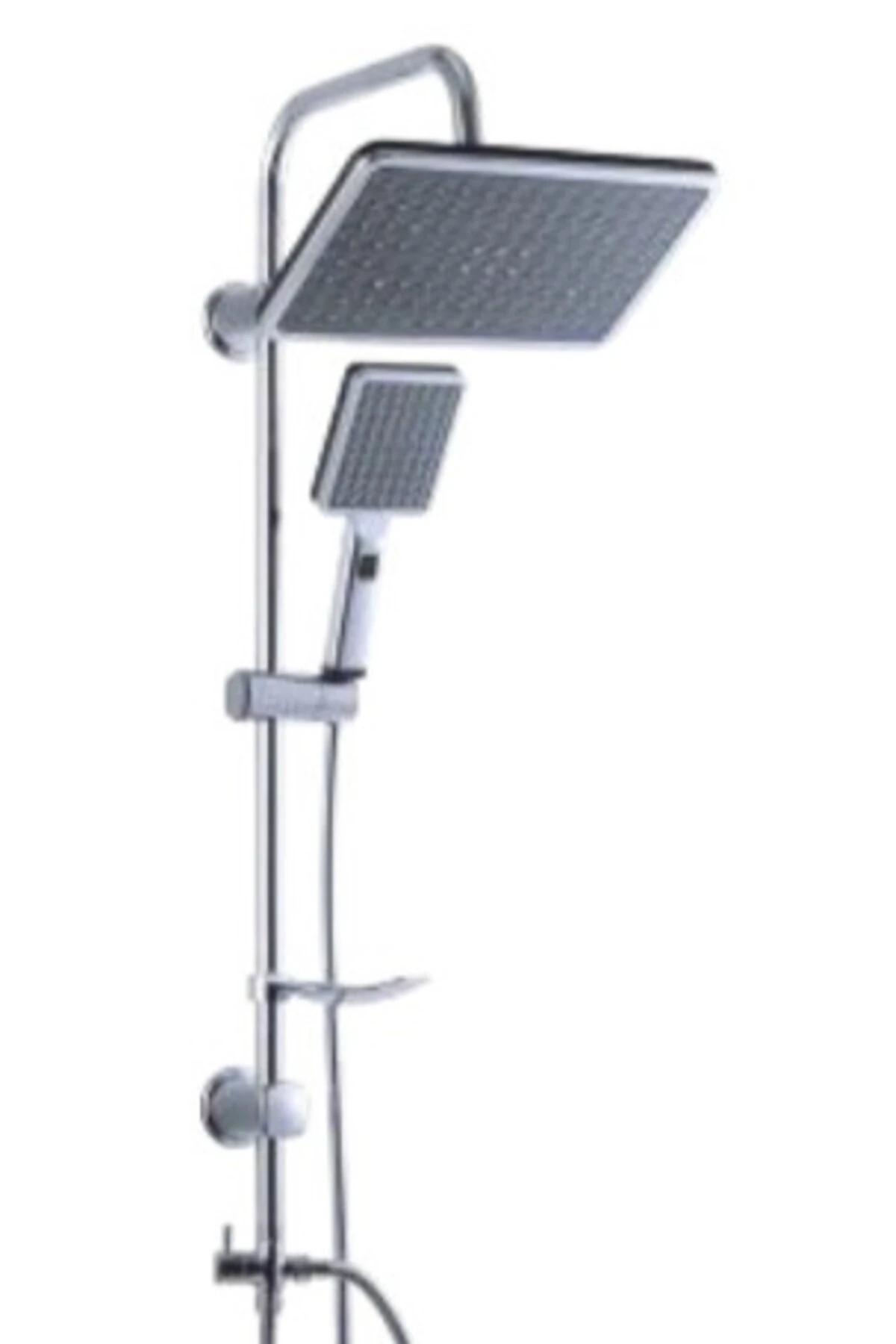 Karen 400 krom kare paslanmaz tepe duş seti