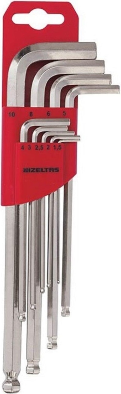 Izeltaş Izeltas 4906 00 3109 Allen Anahtar Takımı Yuvarlak Başlı 9 Parça Izeltas 4906