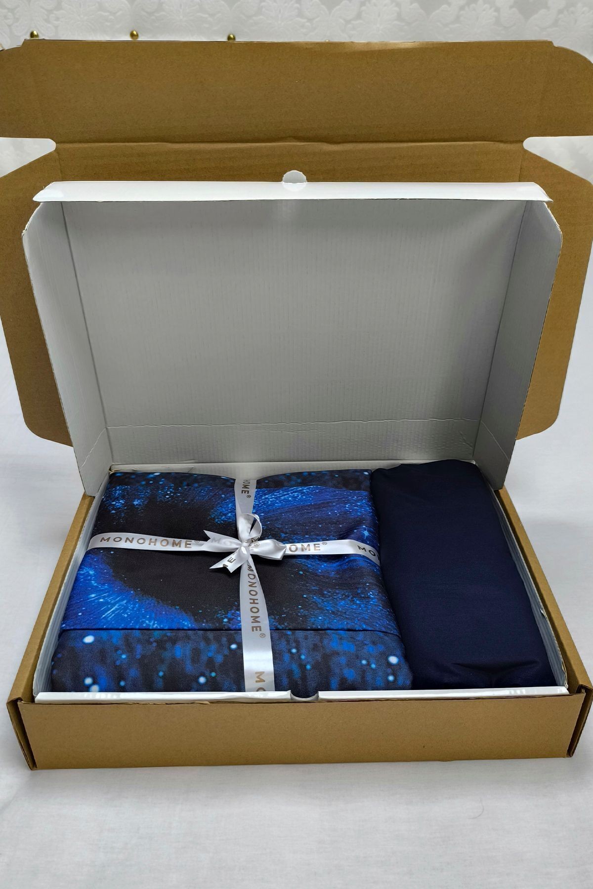Nevresim Takımı %100 Doğal Pamuk Çift Kişilik 3d Digital Blue Night