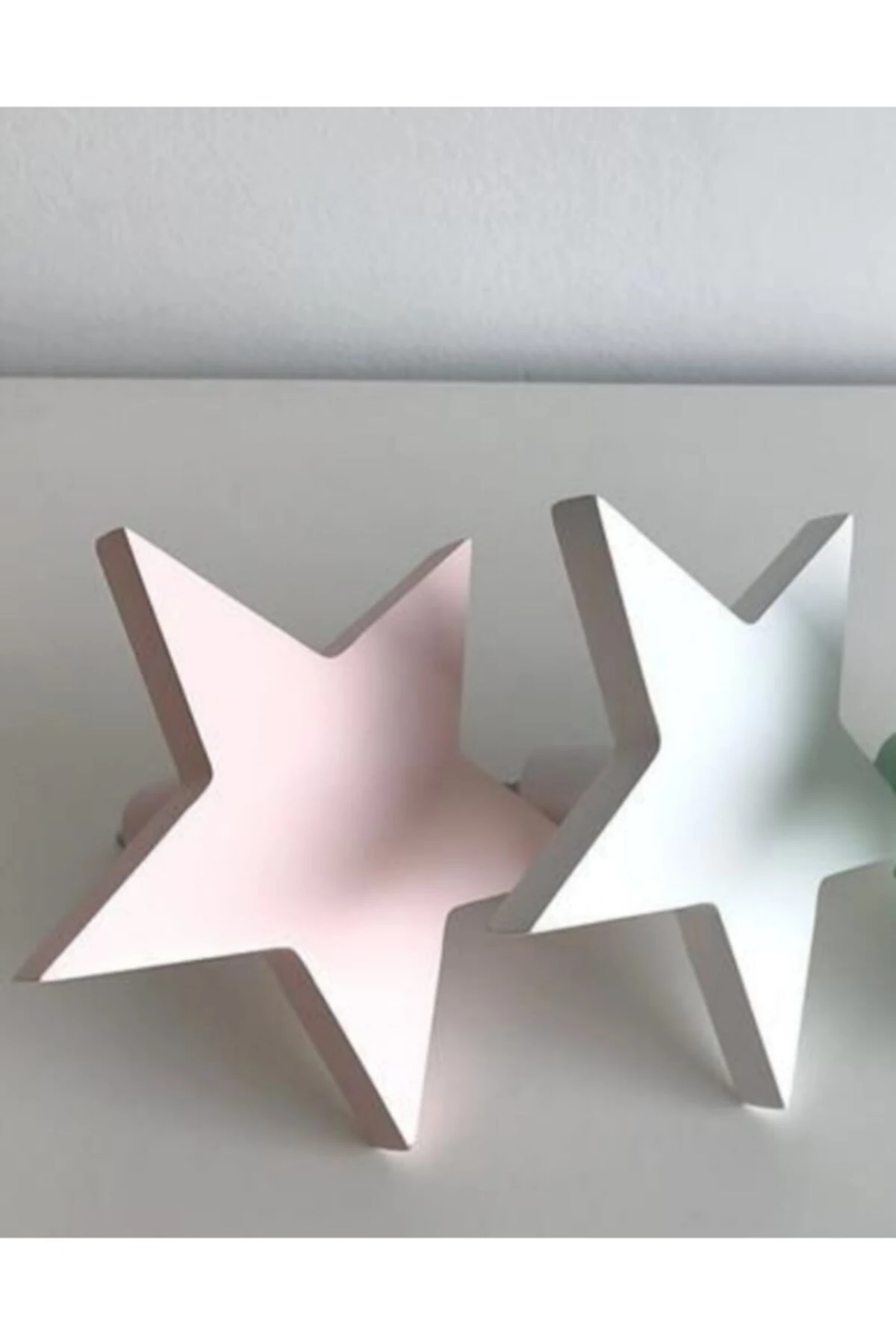 Beyaz Yıldız Model Ahşap Mobilya Kulp 1 Adet