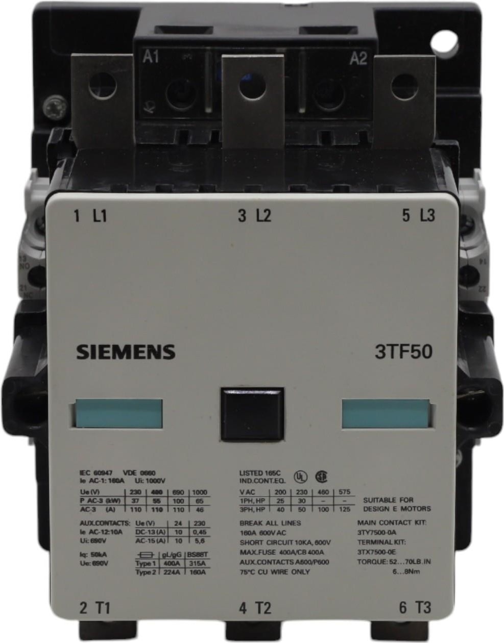 GÜÇ KONTAKTÖRÜ 3TF5022 55kW 400V 110A