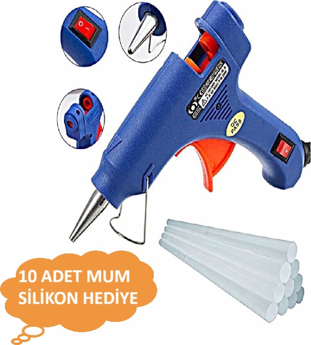 20W Anahtar Korumalı Mum Silikon Tabancası