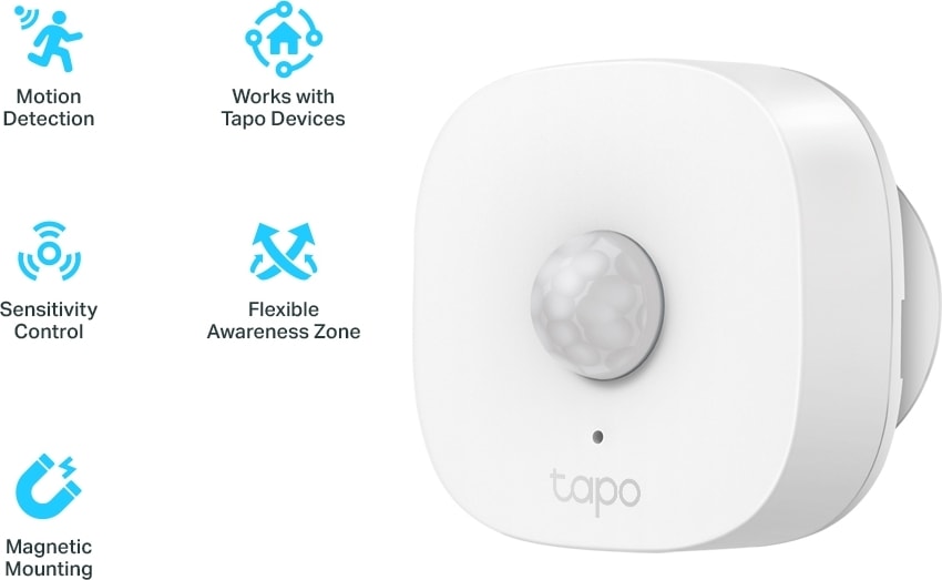 Tapo T100 | Akıllı Hareket Sensörü | Hassasiyet Kontrolü | Pil Dahil | Kolay Kurulum | Alexa ile Çalışır | Diğer Tapo Ürünleri ile Aksiyon Tetikleme | Tapo Hub Gereklidir Ayrıca Satılır