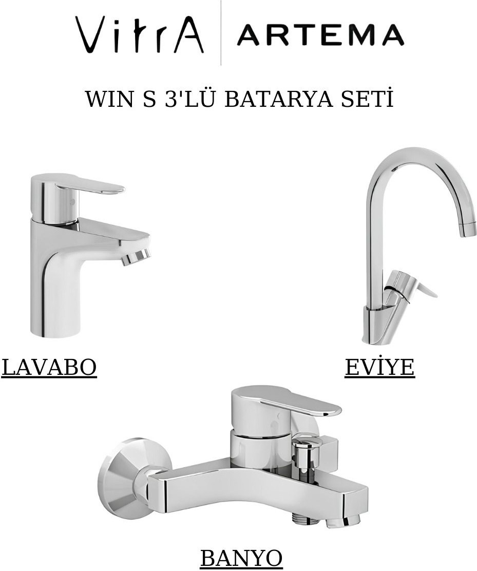 Win S Batarya Seti 3’lü Banyo-Lavabo-Eviye