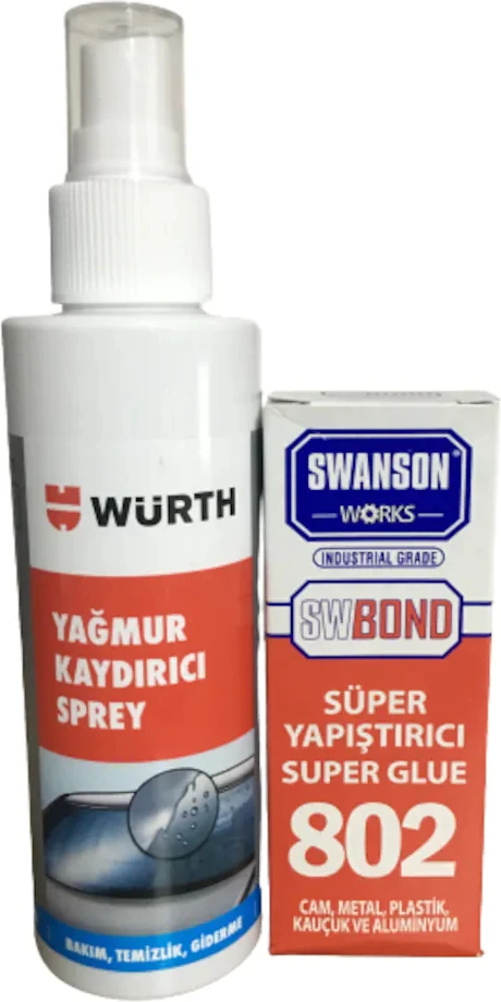 Yağmur Kaydırıcı Sprey 150 ml + Swanson Works 802 Süper Yapıştırıcı 20 gr