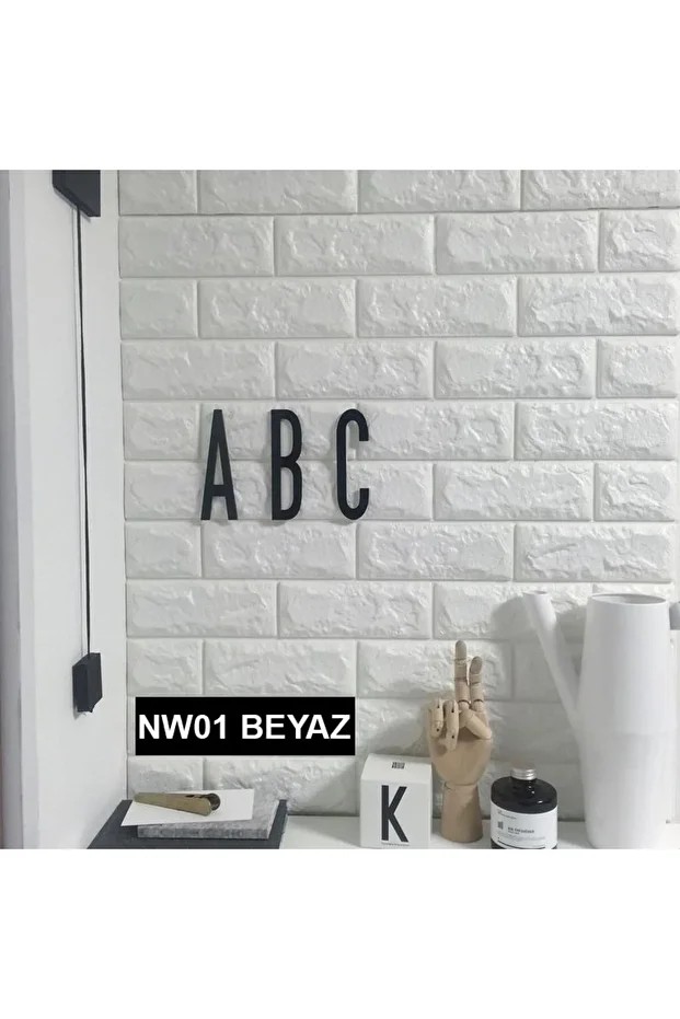 5 Metre(2,5M2) Tek Parça Bütün Kendinden Yapışkanlı Duvar Kağıdı Esnek Köpük Paneli 3d Tuğla Desenli