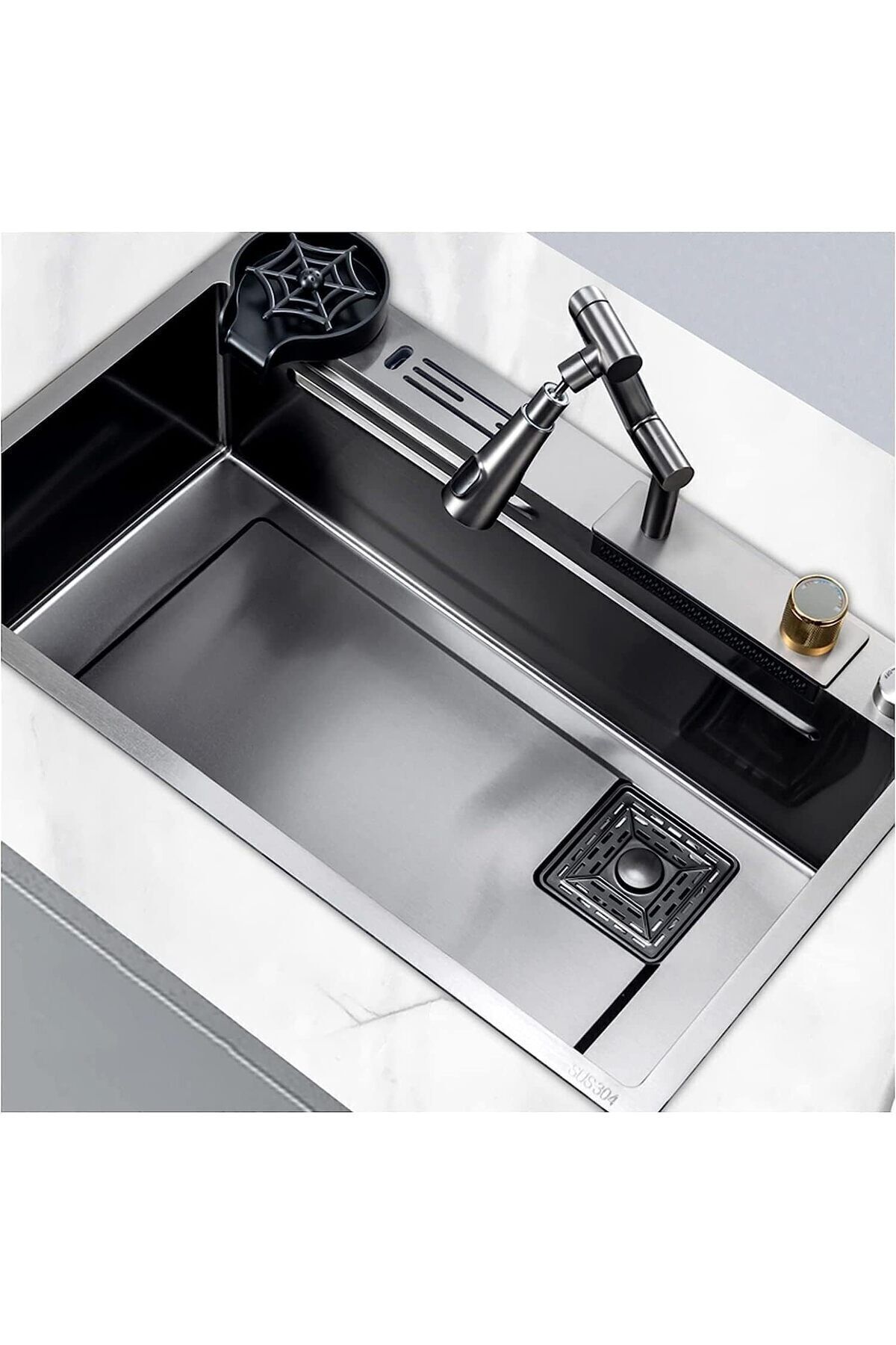 Dijital Akıllı Eviye Seti Pencere Önü Katlanır Yeni Model Antrasiti 7 Fonksiyon Ithal 7 Yıl Garanti