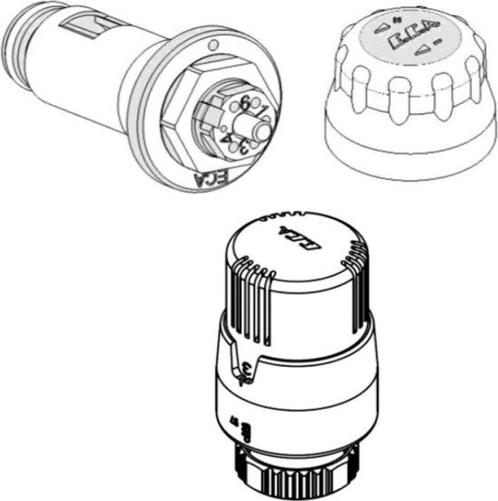 4 Adet Eca Termostatik Trv4 Kafa Grubu 41,3mm 602120813