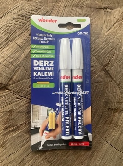Derz Kalemi Kalıcı Derz Boyama Kalemi Fayans Derz Kalemi Beyaz 2 Li Set