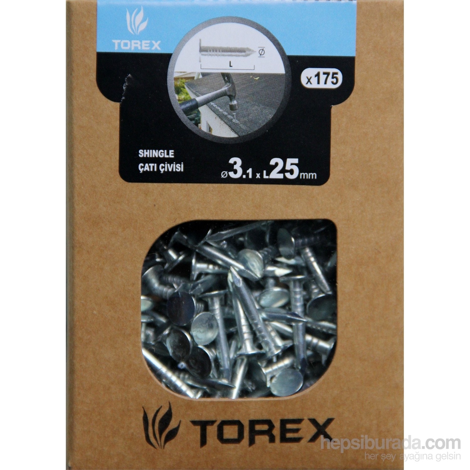 Shingle Çatı Çivisi 3,10X2,5 175 Adet