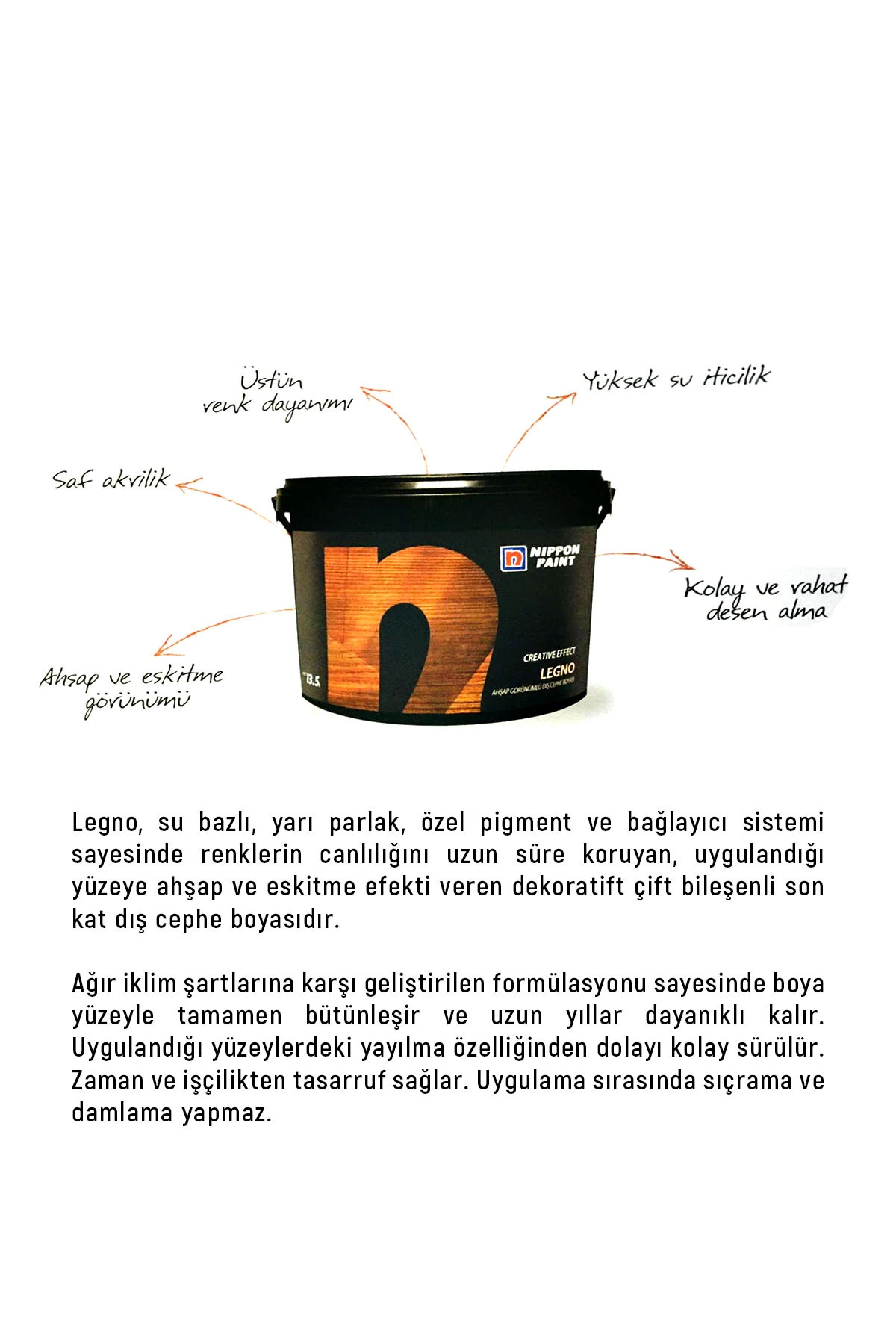 LEGNO FULL PAKET#2: Ahşap Dokusu ile Dekoratif Dış Cephe Boyası + LEON ORBİS + SOLÜSYON