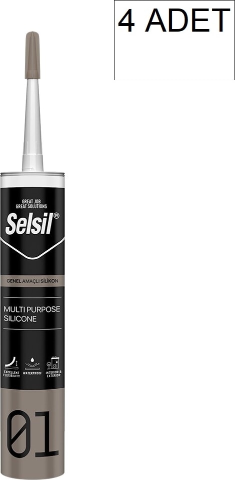 4 Adet Genel Amaçlı Şeffaf Silikon 280 gr