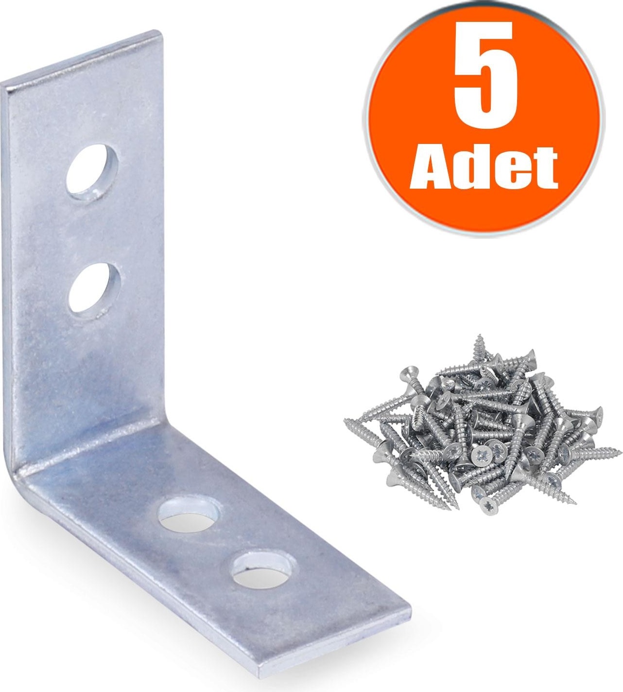 Mobilya Dolap Köşe Bağlantı Sabitleme L Demir Gönye 35X35X15 mm (5 Adet)
