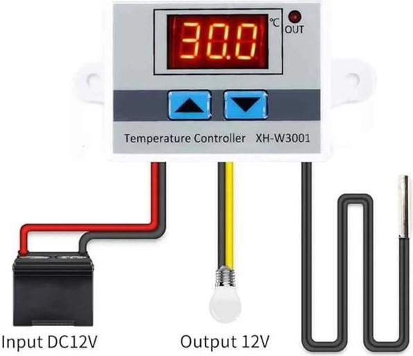 XH-W3001 12V Dc Dijital Termostat Akvaryum Kuluçka