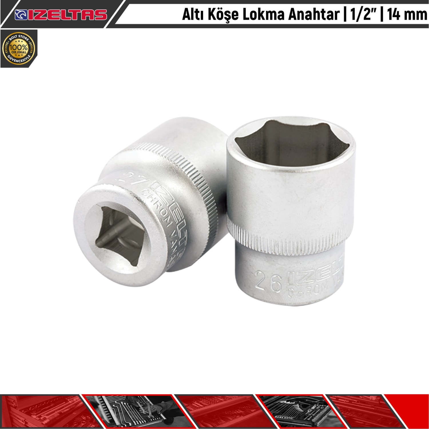 Altı Köşe Lokma Anahtar | 1/2” | 14 mm