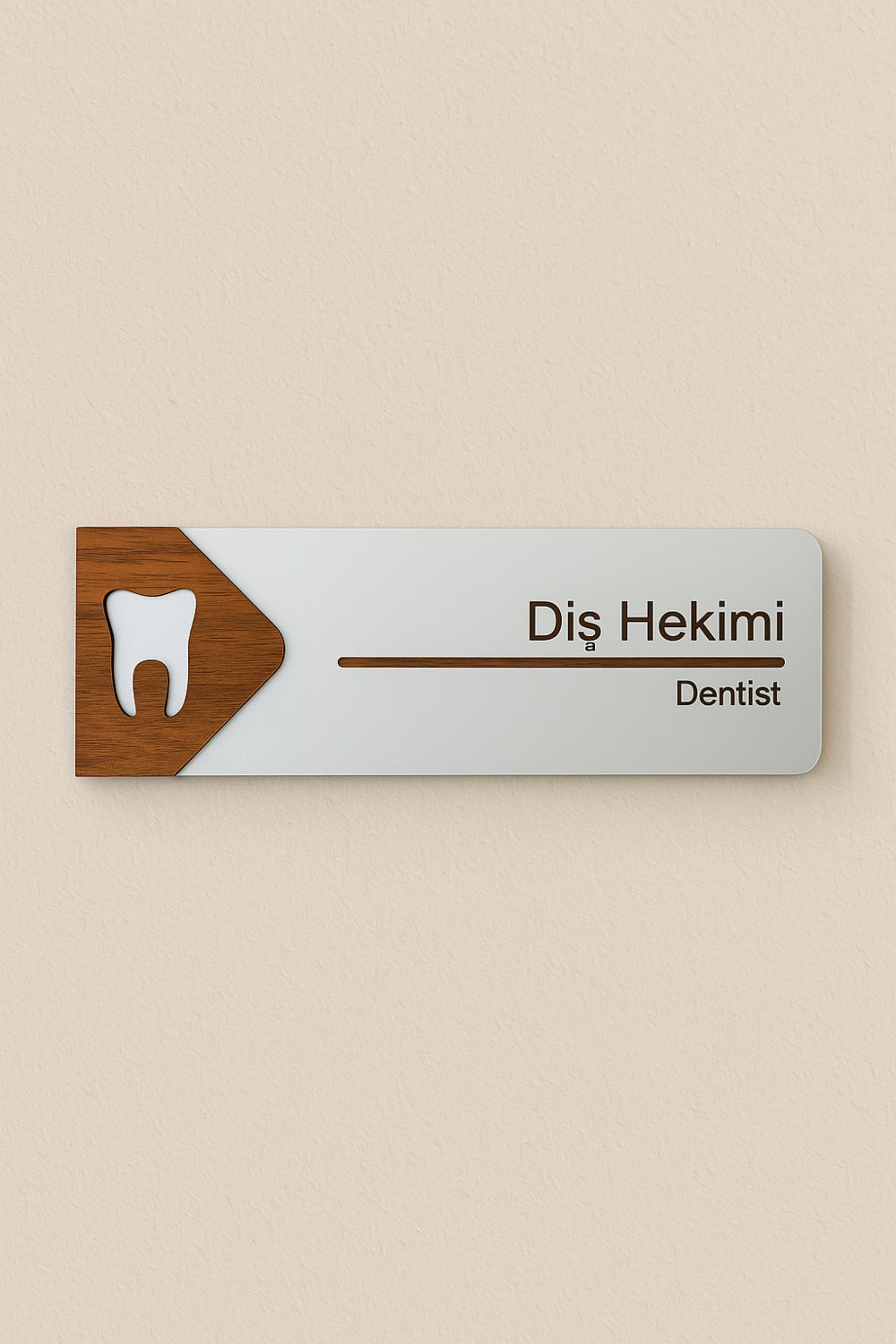 Diş Hekimi Ofis Oda Kapı Isimliği Yönlendirme Tabelası Levhası Kişiselleştirilebilir
