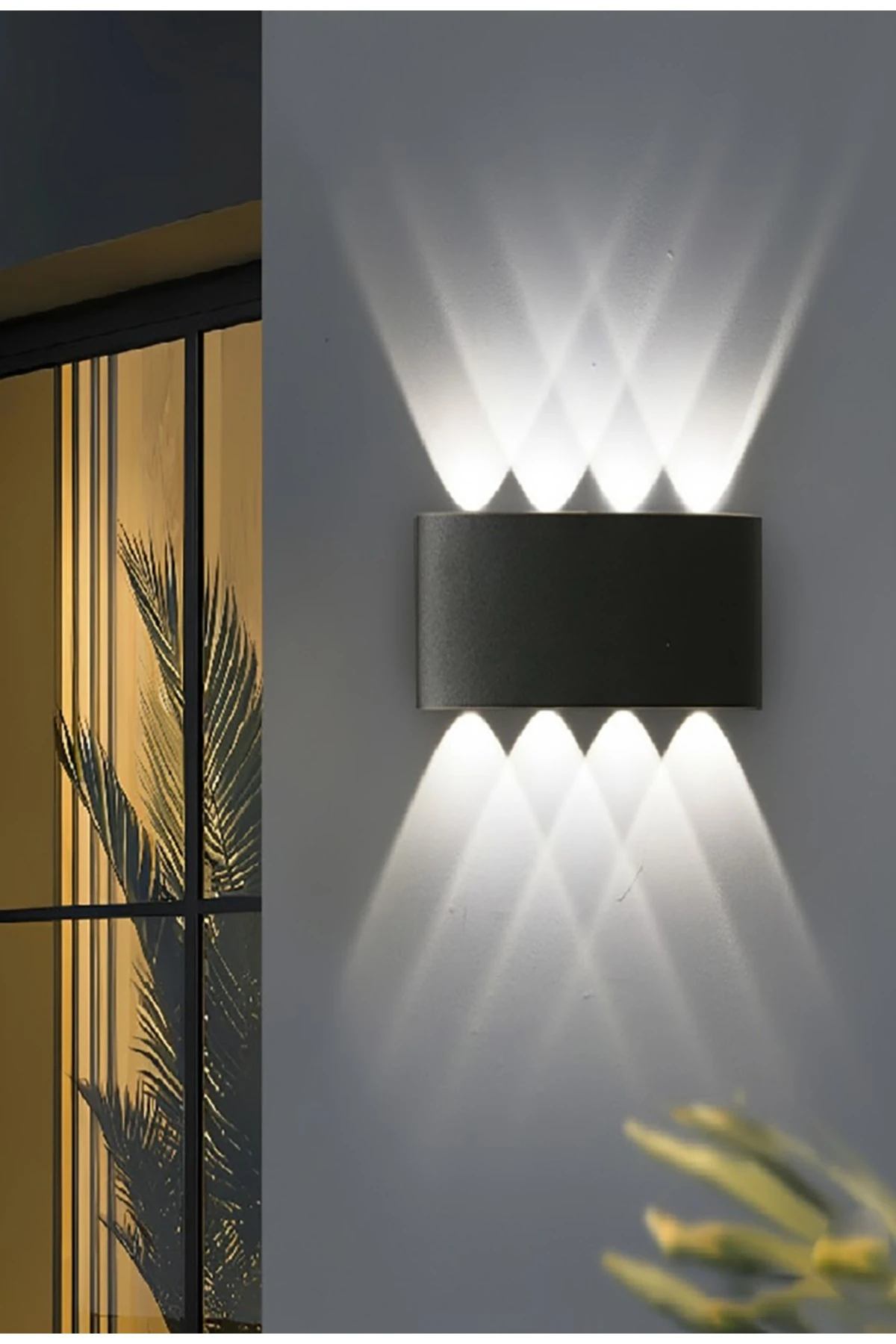 Deren Mega Boy Beyaz Işık Ledli Siyah Dekoratif Anahtarlı Pilli Aplik