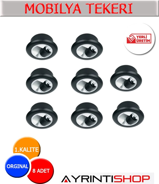 Ayrıntıshop Gömme Mobilya Tekeri 8 Li Adet