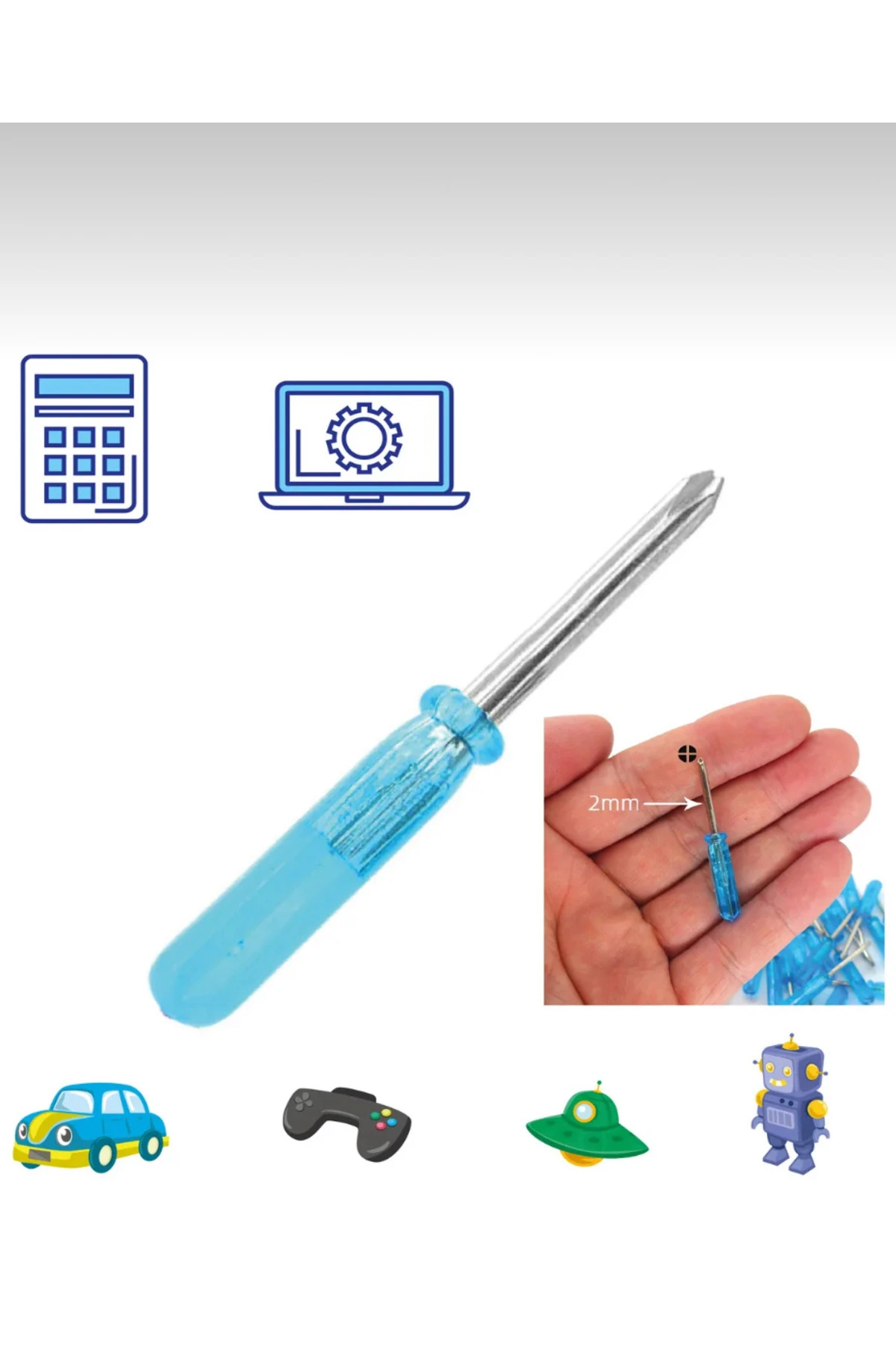 Saat Elektronik Telefon Oyuncak Tamiri Mini Yıldız - Düz Tornavida Seti 2’li