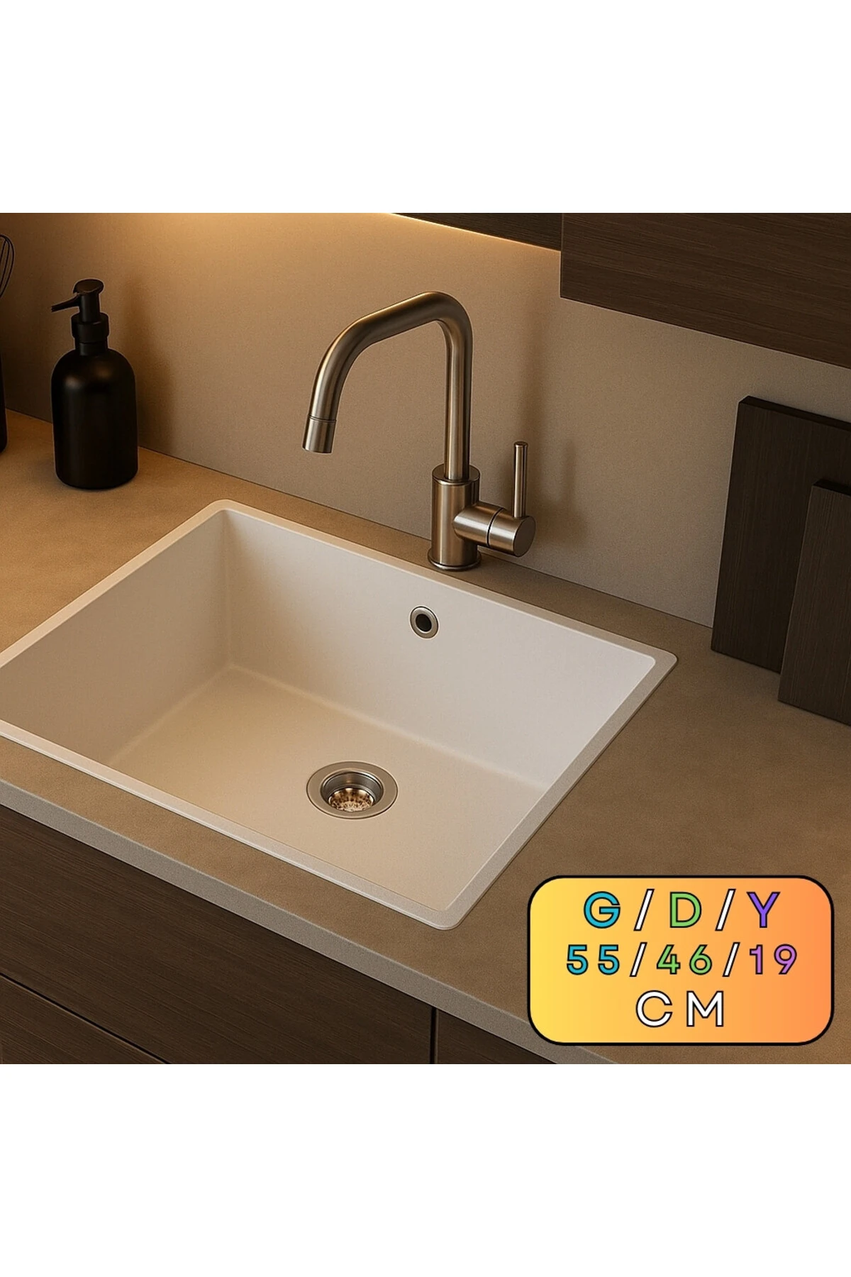 Granit Evye KOTARU Series White 55x46 (BEYAZ)