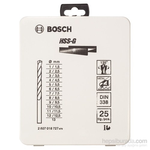 BOSCH Profesyonel HSS-G 25 Parça Metal Matkap Ucu Seti