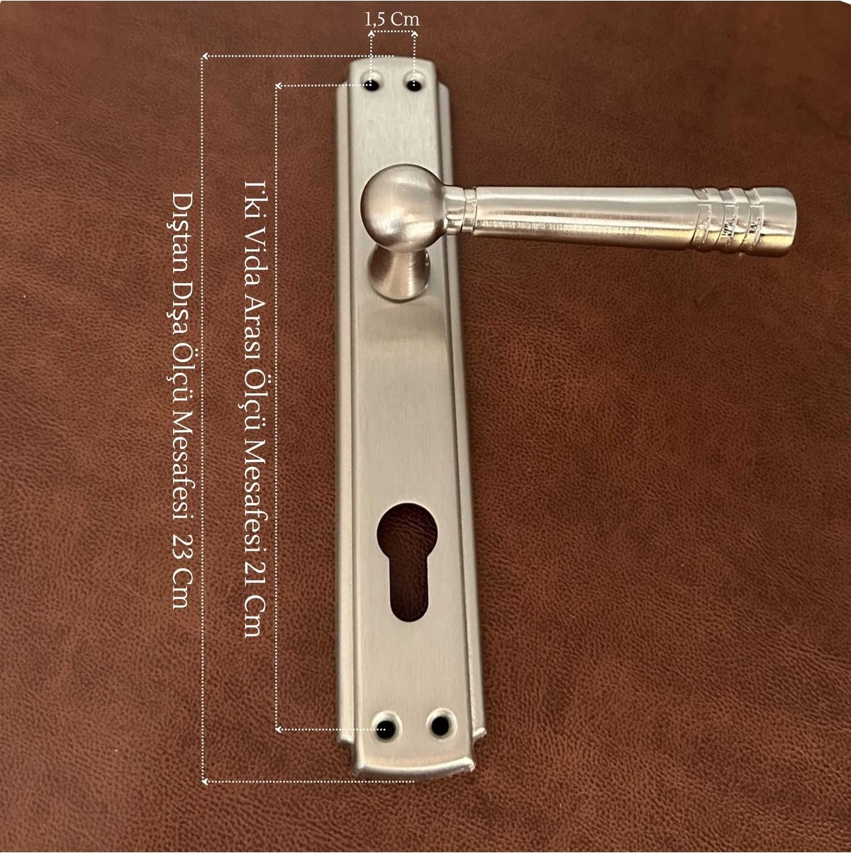 Şık Saten Aynalı Çelik Kapı Kolu, Sağ Açı, Dayanıklı ve Modern Tasarım