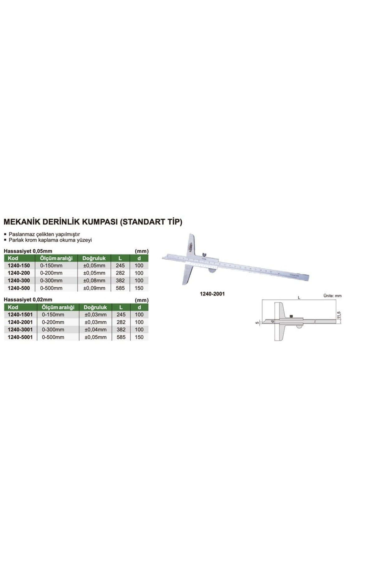 1240-200 Mekanik Derinlik Kumpası (standart Model)