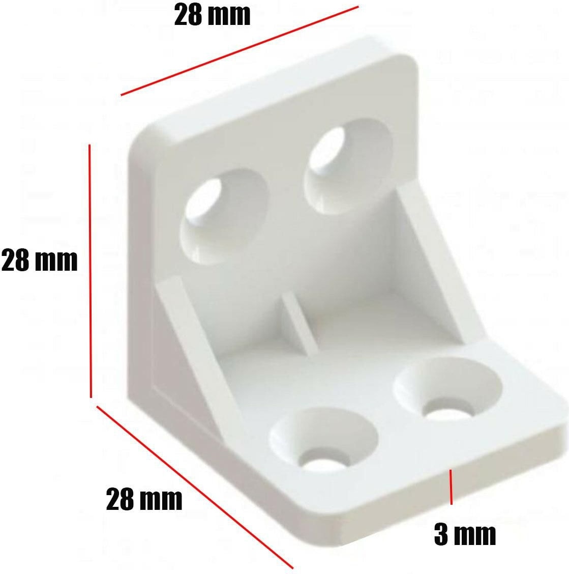 - Mobilya Dolap Köşe Bağlantı L Demir Gönye 28X28X28 mm 10 Adet