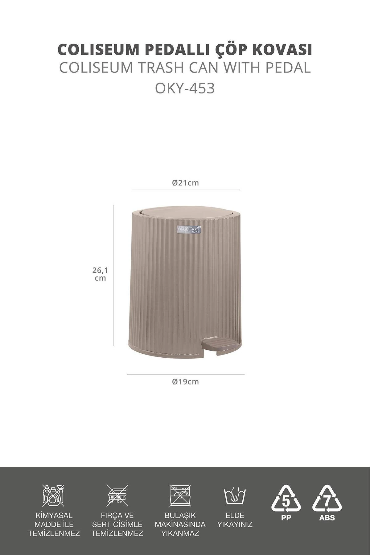 Coliseum Vizon Pedallı Çöp Kovası