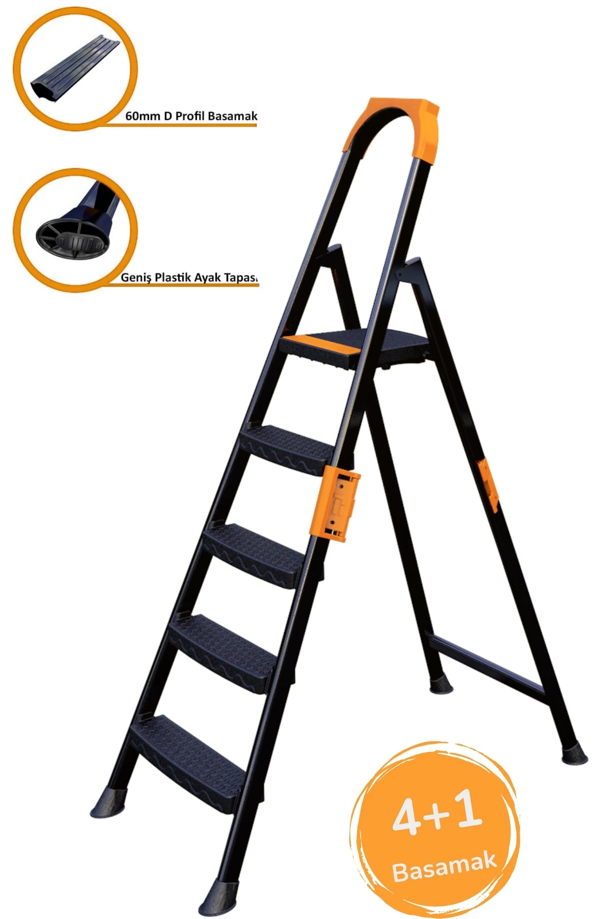 Anka Plus 4+1 Basamaklı Metal Merdiven