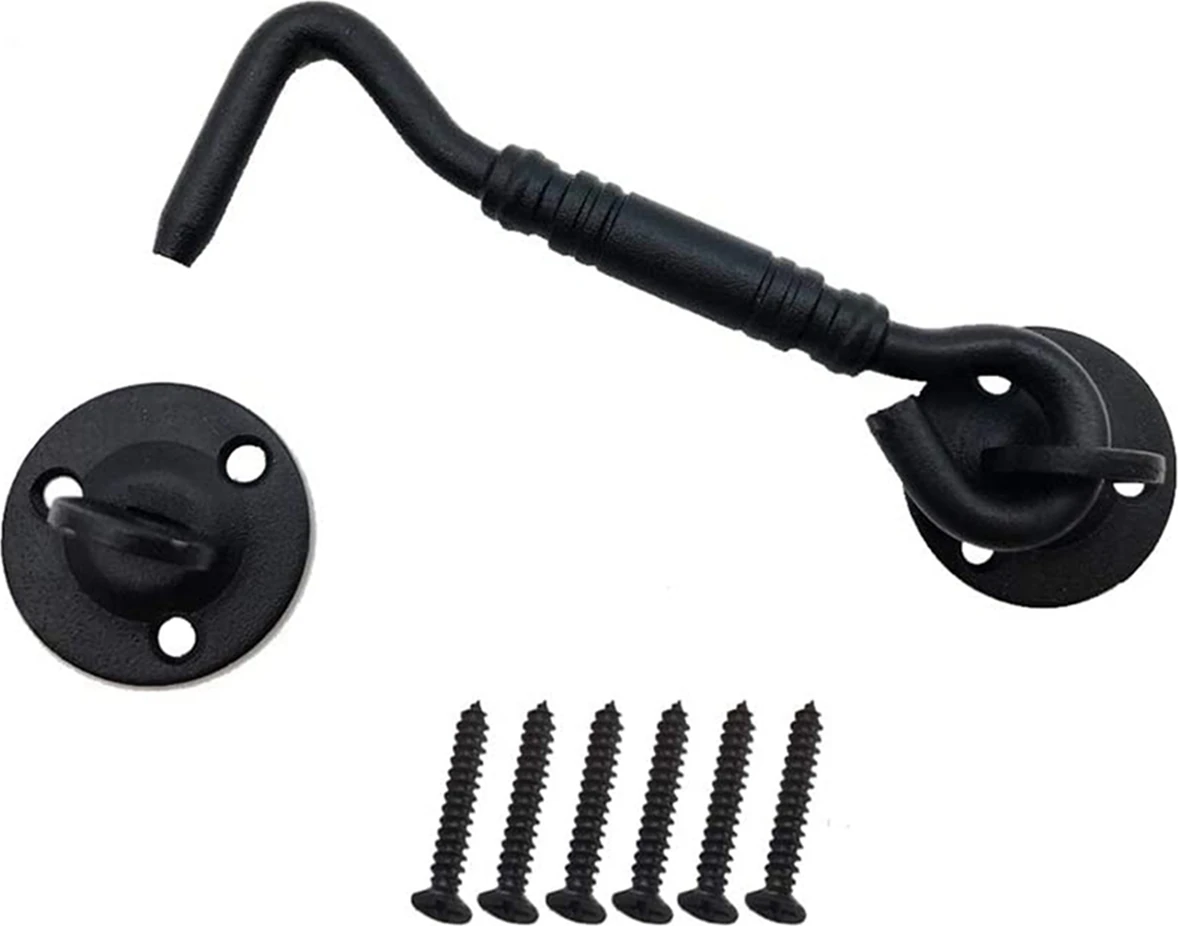 4x Ahır Kapı Kilidi, Montaj Vidaları ile 4 Inç Paslanmaz Çelik Kapı Kancası ve Göz Mandalı, Sürgülü Kapı Için Kapı Kilit Mandalı (Yurt Dışından)