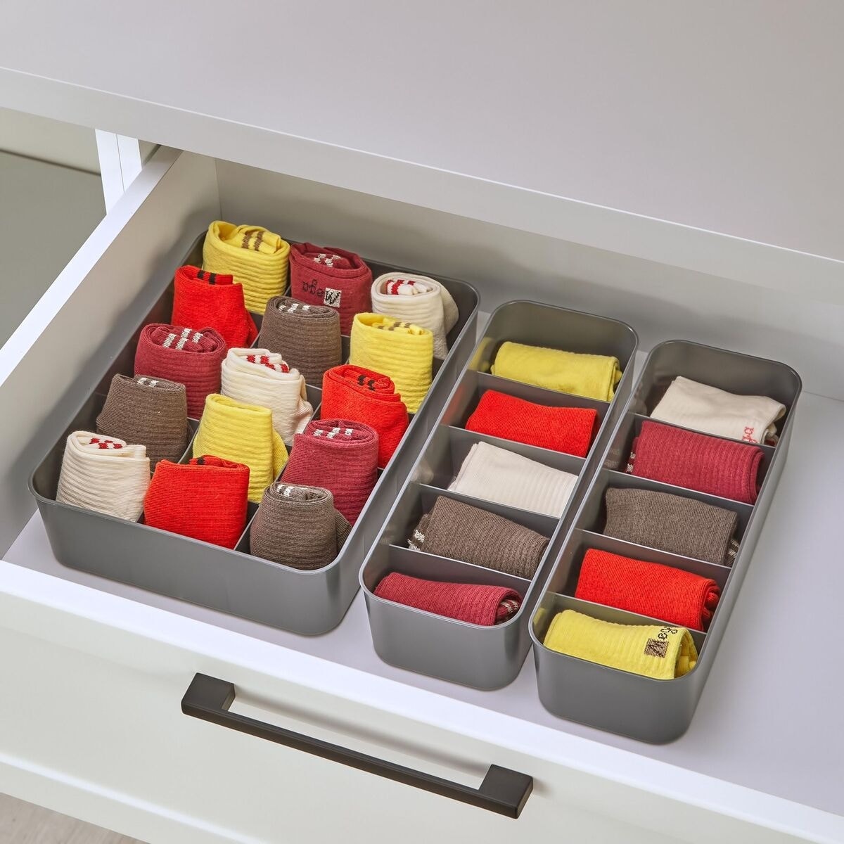 ORGASET 3'lü Düzenleyici Antrasit, mutfak, banyo, ofis, yatak odası, makyaj masası organizer set