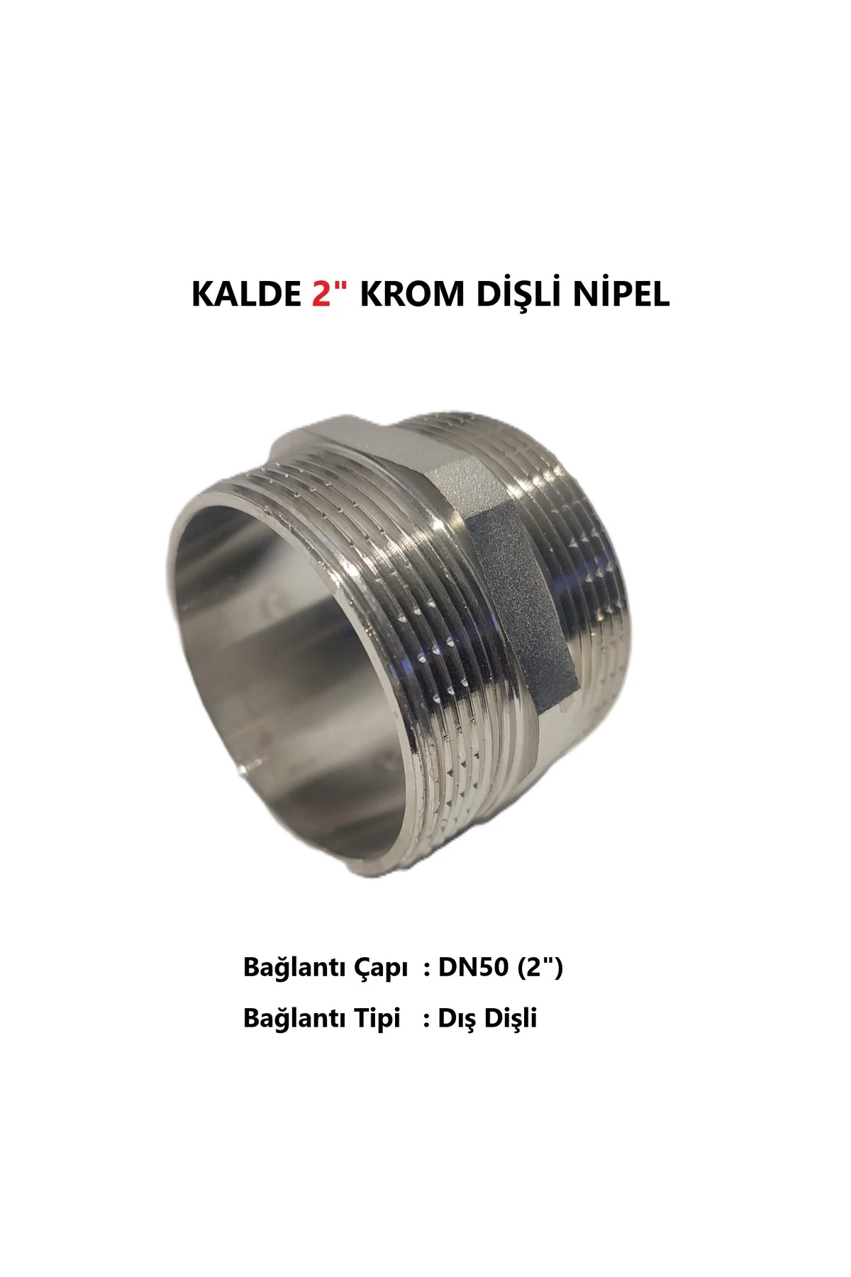 2'Li Paket 2" Sarı / Krom Dişli Nipel Dn50 - Chrome Nipple