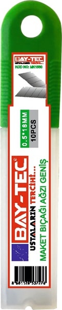 MK1560 Maket Bıçağı Falçata Yedek Geniş Ucu 0,5 x 18 mm 10'lu