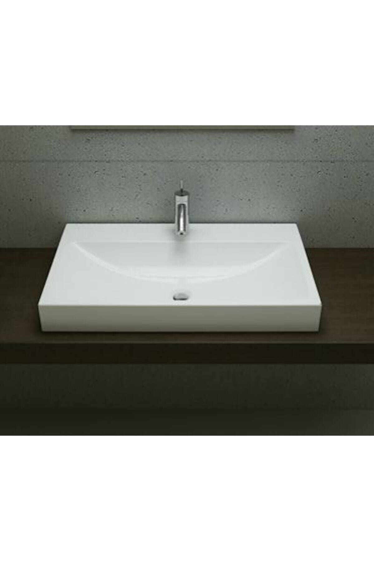 Scala Tezgah Üstü Lavabo 80 Cm Parlak Beyaz