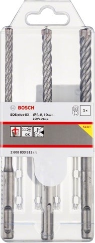 BOSCH - Sds Plus-5x Serisi Kırıcı Delici Matkap Ucu 3 Parça Set ( 6,8,10 x 160 Mm)