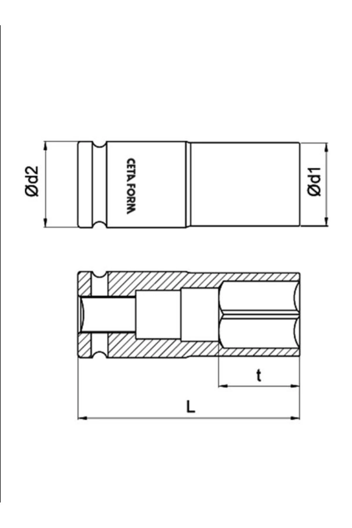 Form 3/4" 6 Köşe Derin Havalı Lokma Anahtar 33 Mm - C74-h33