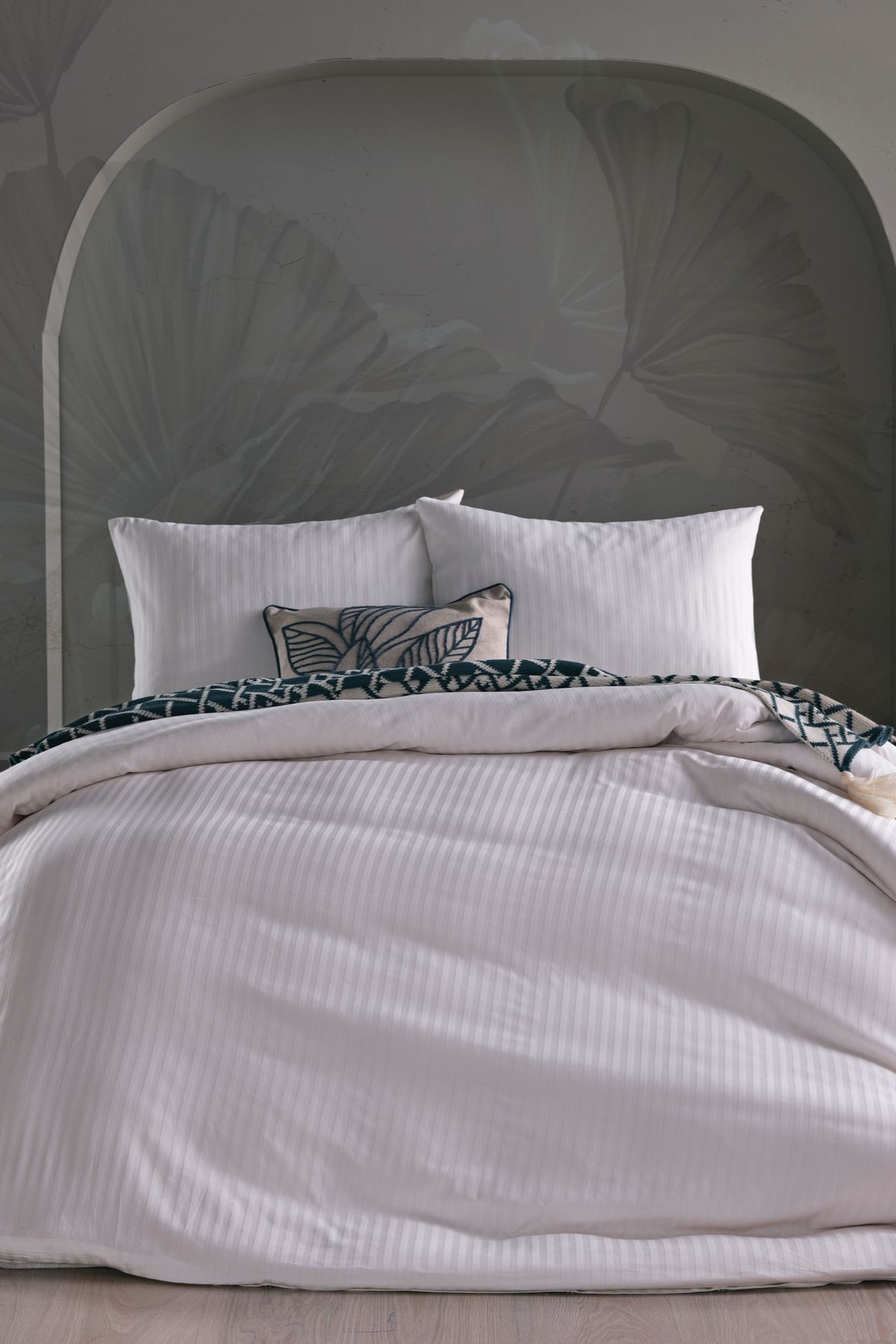 Saten Artline Nevresim Takımı Çift King Size - Beyaz