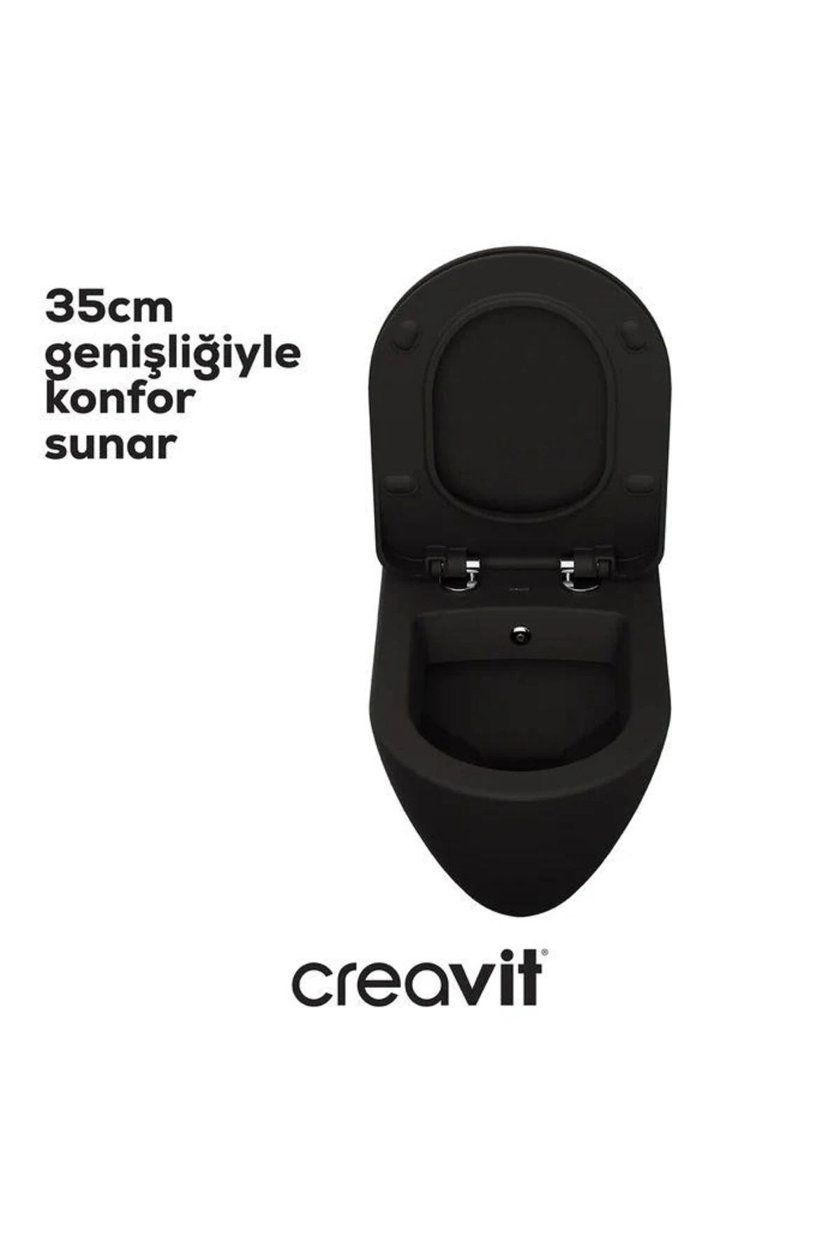 Terra Asma Klozet (TP325.SM) Mat Siyah + Duck Yavaş Kapanan Kapak Mat Siyah 2'li Set