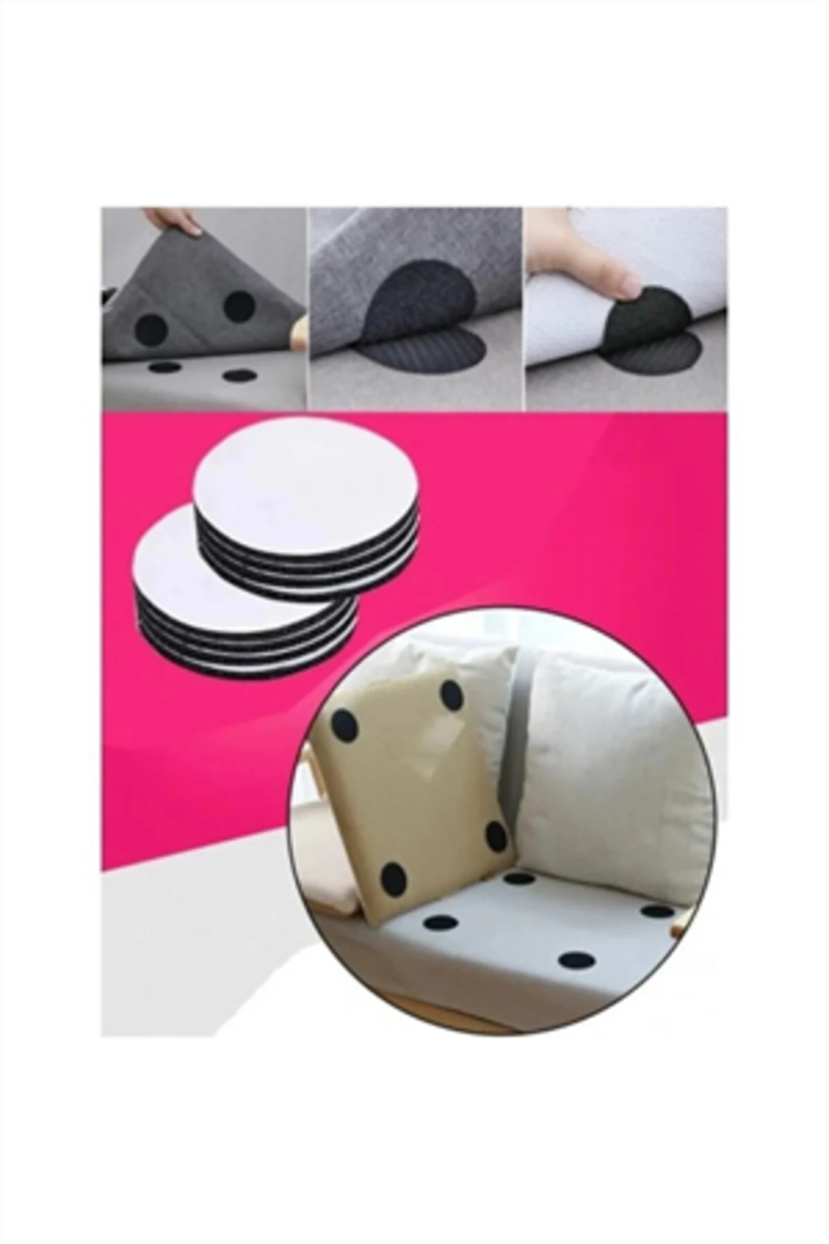 Halı Kilim Nevresim Örtü Kaydırmaz Minder Cırt Bant 10 Adet Seti Yapışkanlı Halı Kaydırmaz