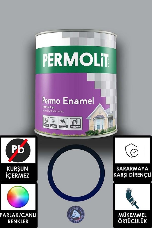 Permoenamel Sentetik Boya -alüminyum-ahşap-demir-metal- 0,375 L Duman