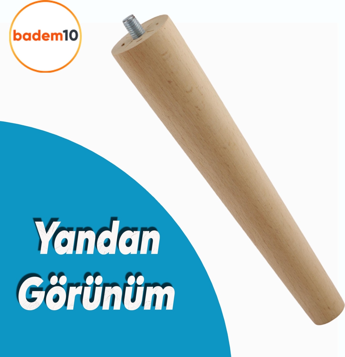 Ahşap (20 CM) Sehpa Konsol Puf Tv Ünitesi Ayağı Ayakları M8 Civatalı Bağlantı Aparatlı 4'lü Set