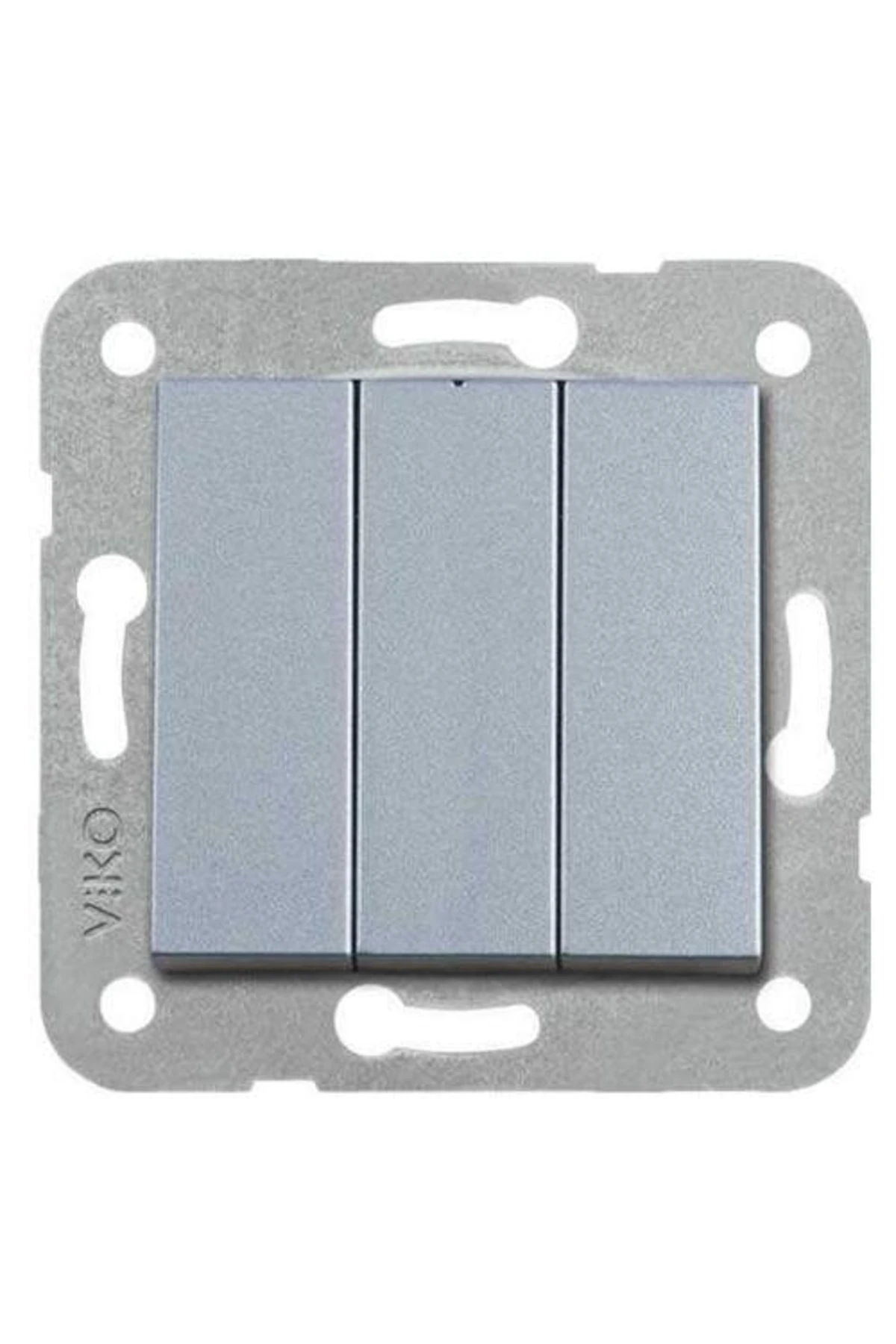 92605068 Novella/trenda Gümüş Üçlü Anahtar Düğme (mekanizma Hariç)