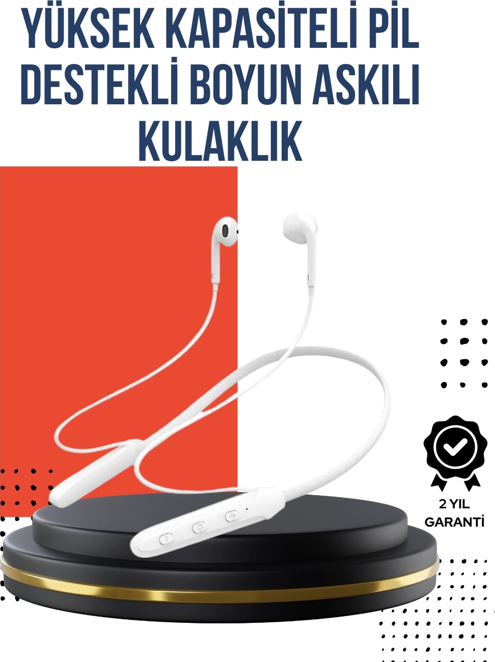 Uzun Süre Dayanıklı Manyetik Başlıklı Bluetooth Kulaklık