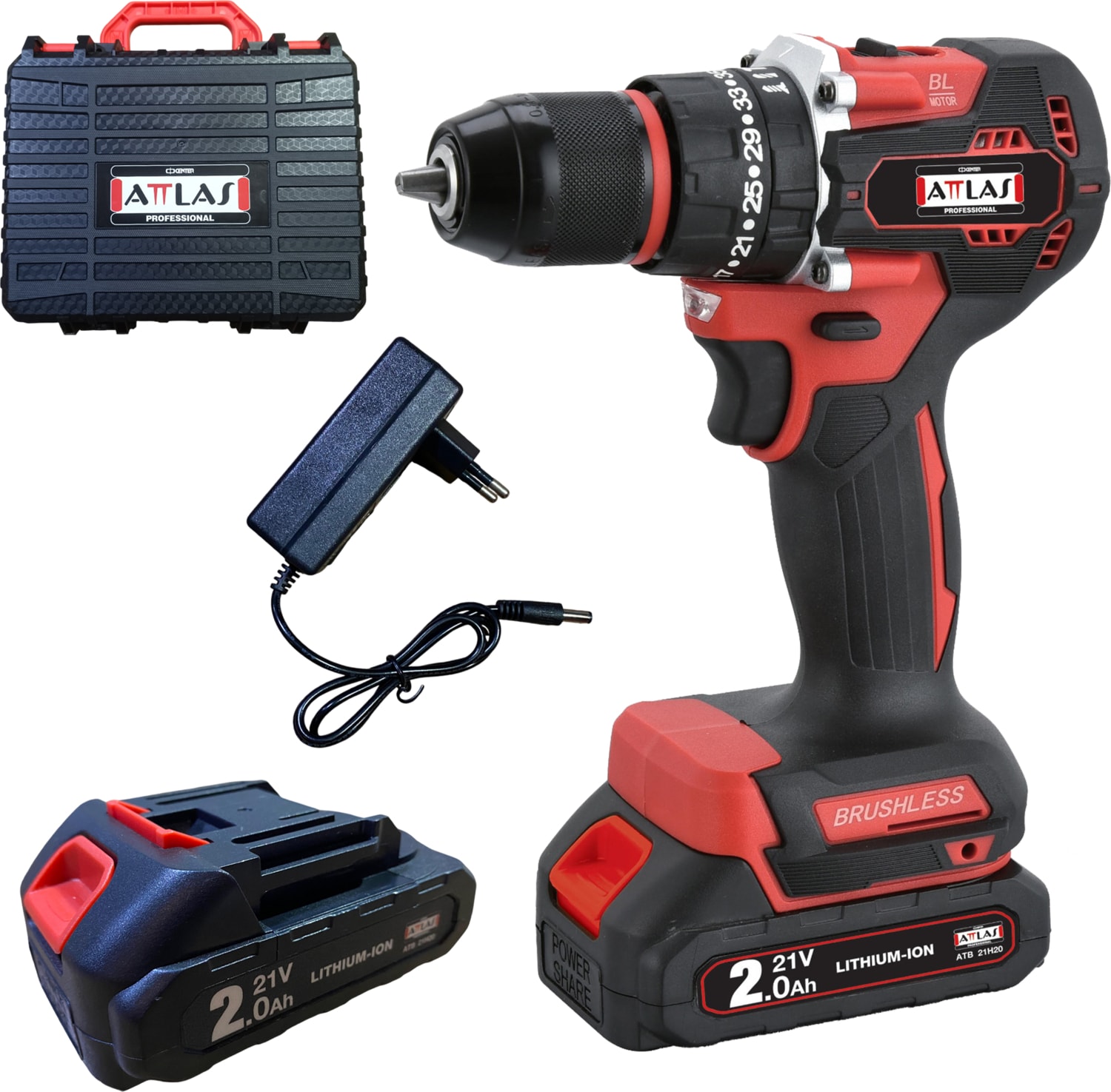 Atb 21 BLPD-202C 21V 2x2.0 Ah Çift Akülü Kömürsüz Darbeli Matkap - A0104075